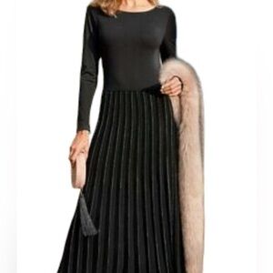 NWT Soft Surroundings Black Palamero Pleated Maxi
Dress Small 6-8